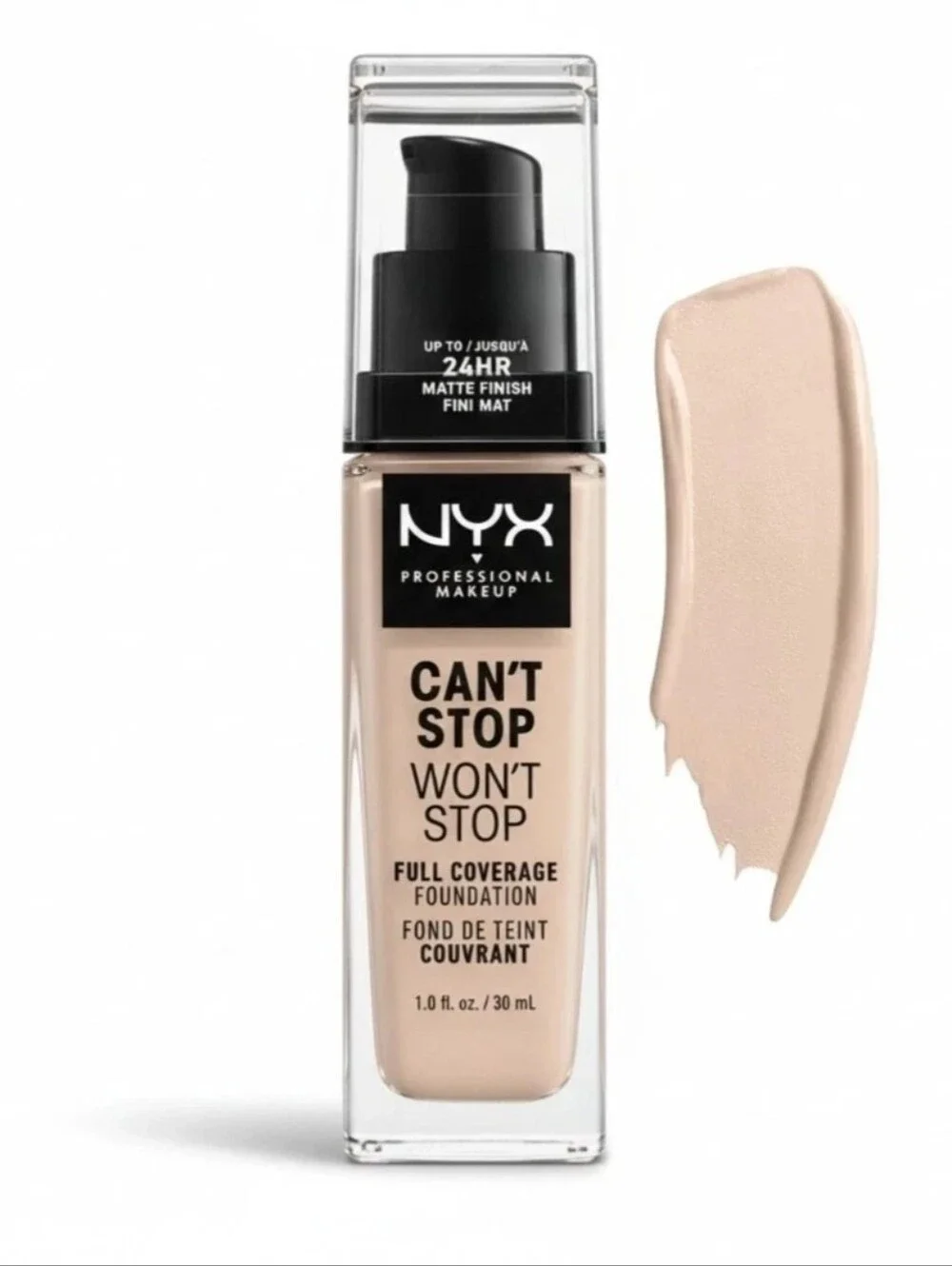 3 x NYX ALABASTER Can't Stop Won’t Stop Foundation 24 Hour Matte Finish 1oz each